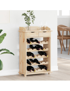 Portabottiglie Naturale 58 x 28 x 90 cm Legno di Pino Massello