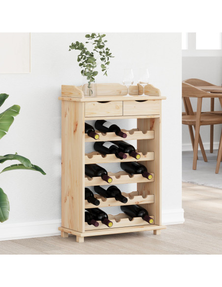 Portabottiglie Naturale 58 x 28 x 90 cm Legno di Pino Massello