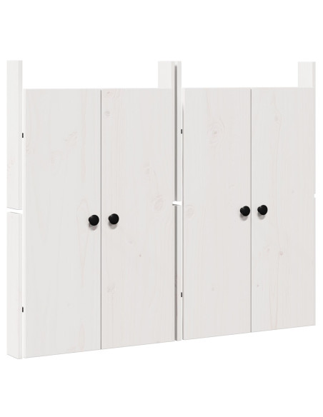 Porte da Cucina Esterne 2 pcs Bianche 50x9x82 cm Legno Massello di Pino