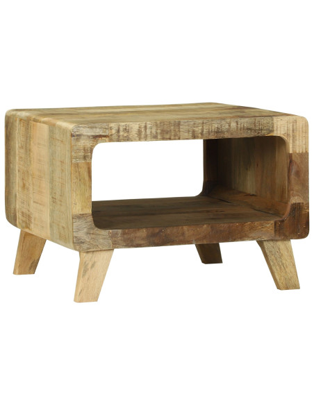 Tavolino da Caffè  50x50x35 cm in Legno Massello di Mango Grezzo