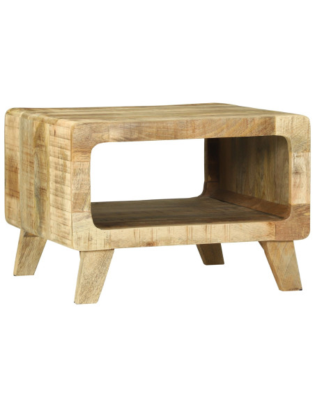 Tavolino da Caffè  50x50x35 cm in Legno Massello di Mango Grezzo