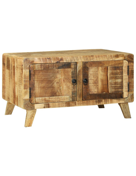 Tavolino da Caffè  80x54x45 cm Legno Massello Grezzo di Mango