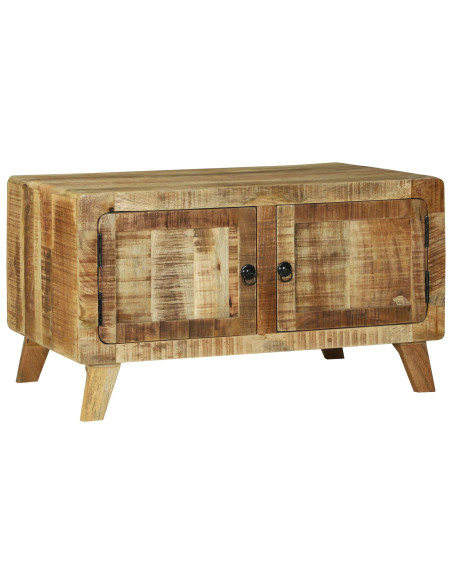 Tavolino da Caffè  80x54x45 cm Legno Massello Grezzo di Mango