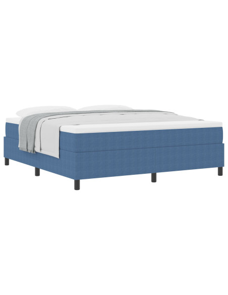 Letto a molle Blu e Bianco 180 x 200 cm Tessuto in Cords