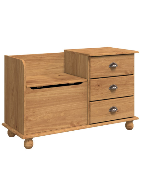 Panchina di Stoccaggio  "ASKIM" Marrone 100x39x62 cm Legno Massello Pino