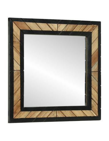 Specchio da parete Rettangolare Nero e Marrone 50 x 2 x 50 cm
