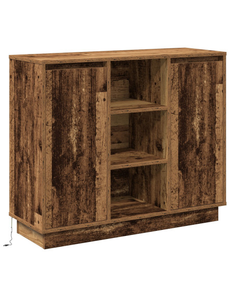 Mobile Sideboard con LED in Legno Vecchio 90x32x75 cm in Legno Ingengnerizzato