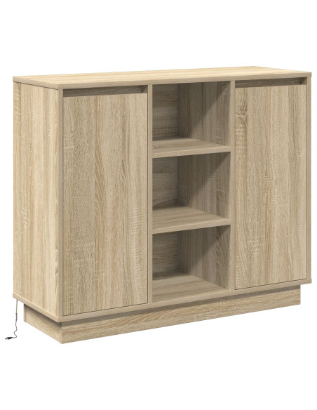 Mobile con LED Rovere Sonoma 90x32x75 cm Legno ingegnerizzato