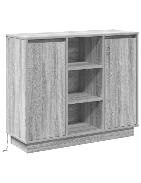 Madia LED Grigio Sonoma 90 x 32 x 75 cm Legno multistrato