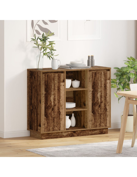 Mobile Sideboard con LED in Legno Vecchio 90x32x75 cm in Legno Ingengnerizzato