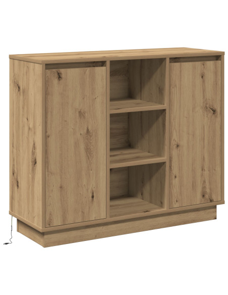 Sideboard  con LED Rovere Artigianale 90x32x75 cm Legno ingegnerizzato
