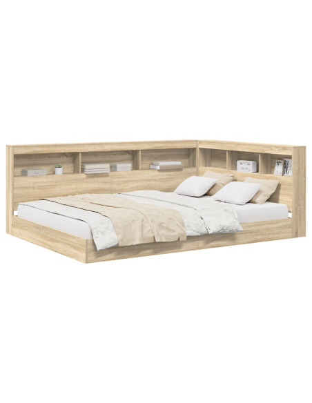 Letto a libreria Rovere Sonoma 160x200 cm Legno ingegnerizzato