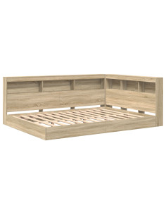 Letto Libreria rovere sonoma 140 x 200 cm Legno multistrato