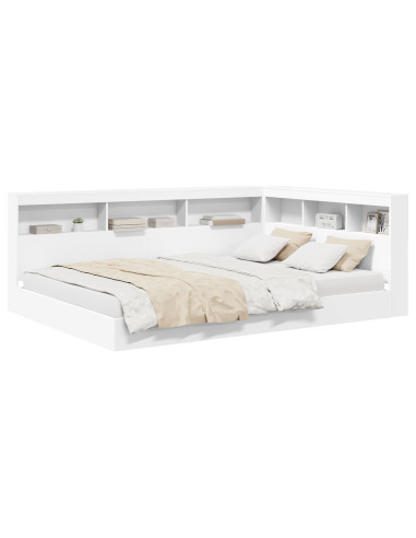 Letto Libreria Bianco 160 x 200 cm Legno multistrato