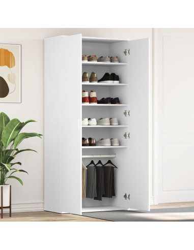 Mobile per scarpe Bianco 80 x 39 x 178 cm Legno multistrato