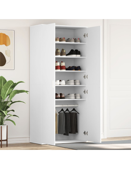 Armadio per Scarpe  Bianco 80x39x180 cm Legno Ingegnerizzato