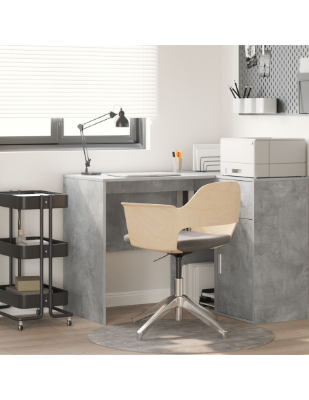 Scrivania  Grigio cemento Legno composito Compatta Storage