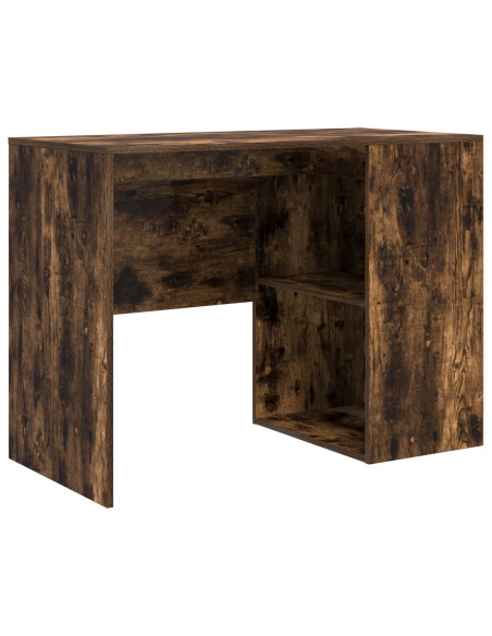 Scrivania  Rovere Affumicato Legno Ingegnerizzato Media Scrivania