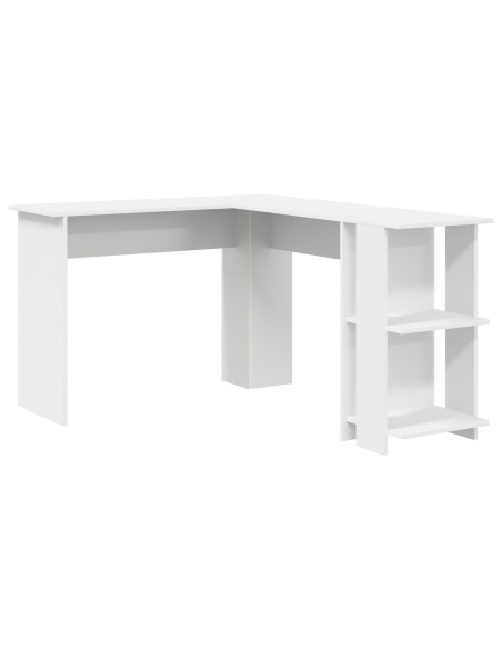 Scrivania ad angolo con lo scaffale Bianco 140 x 113,5 x 75 cm