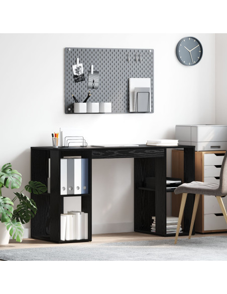 Scrivania Rovere Nero 130 x 50.5 x 75 cm Legno multistrato