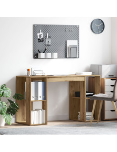 Scrivania con lo scaffale Rovere artigianale 130 x 50.5 x 75 cm