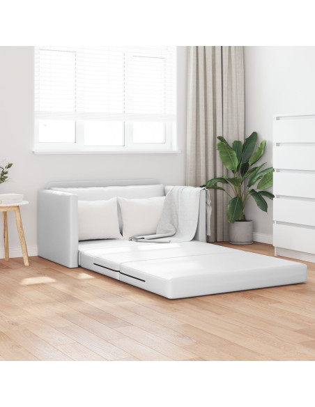 Divano Letto a Pavimento 2-in-1 Bianco 124x71x78 cm Pelle Artificiale