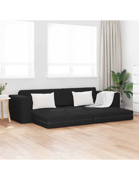 Divano Letto 2 in 1 Nero 245x150x60.5 cm Tessuto