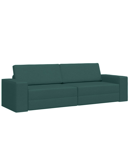 Divano Letto Pavimento 2-in-1 Verde Scuro 245x150x60.5 cm Tessuto