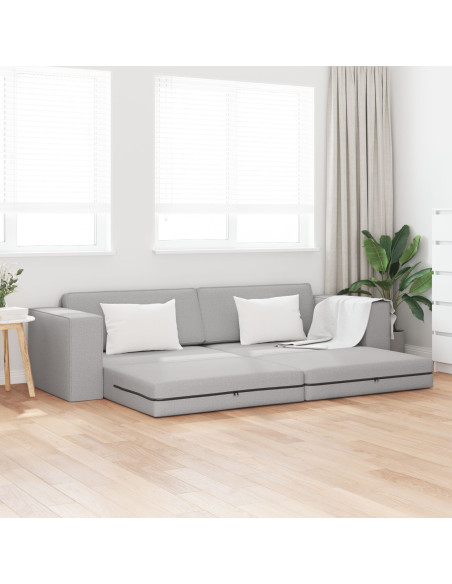 Divano Letto a Terra 2-in-1 Grigio Nuvola 245x150x60.5 cm Tessuto
