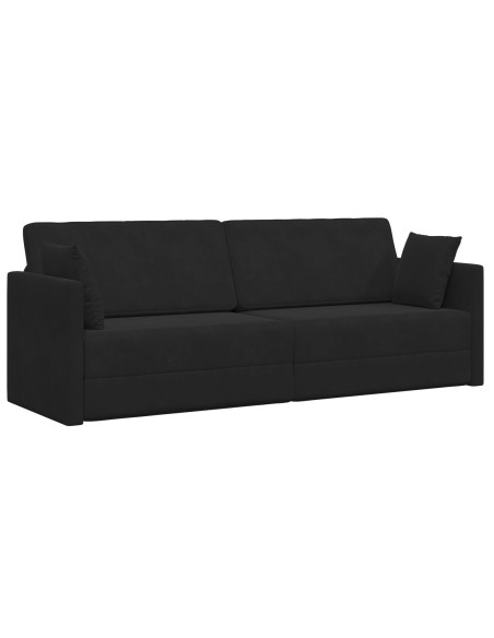Divano Letto 2-in-1 Nero 213x144x60 cm