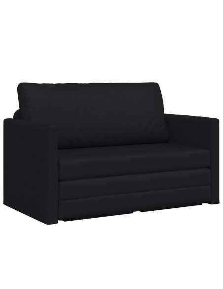 Divano a Terra Letto 2-in-1 Nero 124x71x78 cm Pelle Sintetica