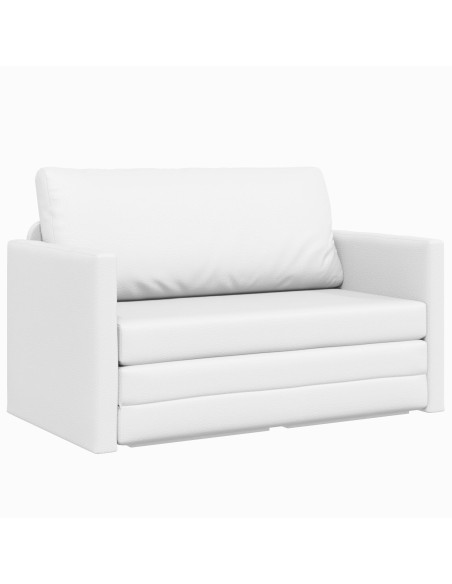 Divano Letto a Pavimento 2-in-1 Bianco 124x71x78 cm Pelle Artificiale