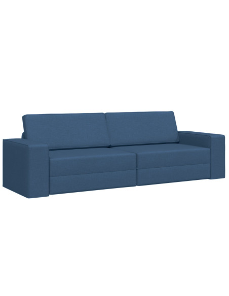 Divano Letto a Terra  2 in 1 Blu 245x150x60.5 cm Tessuto