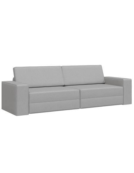 Divano Letto a Terra 2-in-1 Grigio Nuvola 245x150x60.5 cm Tessuto