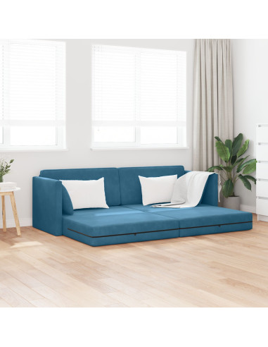 Divano-letto da pavimento 200cm Blu Velluto
