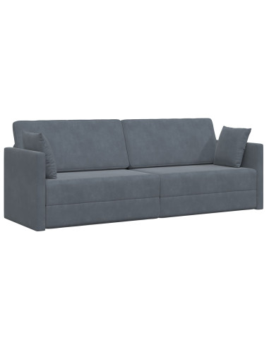 Divano-letto da pavimento 200cm Grigio scuro Velluto