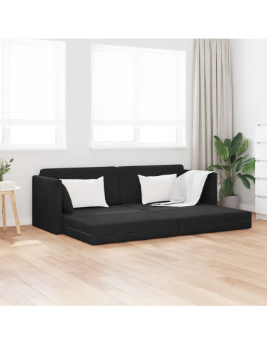 Divano-letto da pavimento 200cm Nero Velluto