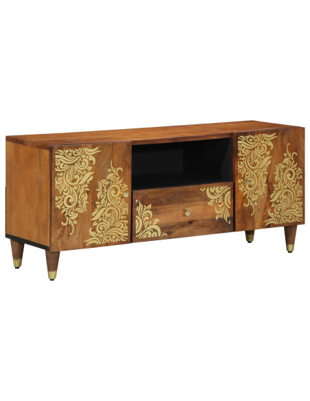 Mobile TV con cassetto con porta Marrone miele 105 x 33 x 46 cm