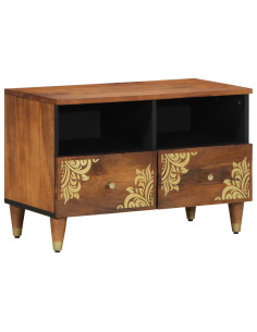 Mobile TV Marrone miele 70 x 33 x 46 cm Legno di mango massello