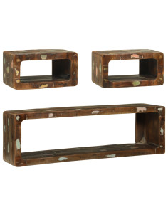 Set mobile TV 3 pcs Multicolore Legno massello di recupero