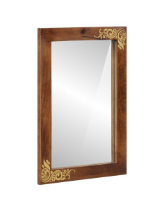 Specchio da bagno con specchio Marrone miele 70 x 50 x 2,5 cm