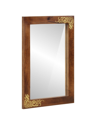 Specchio da bagno con specchio Marrone miele 70 x 50 x 2,5 cm