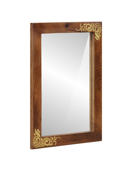 Specchio da bagno  50x70x3 cm in legno massello di mango