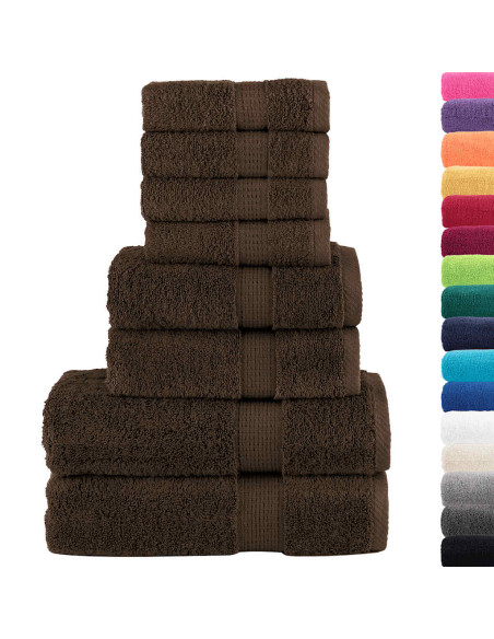 Set ASciugamani SOLUND 8 pz Marroni 600 gsm