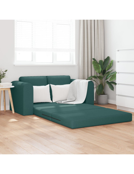 Divano Letto  2-in-1 Verde Scuro 148x71x83 cm Tessuto