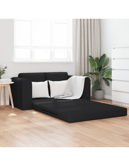 Divano Letto a Terra 2 in 1 Nero 148x71x83 cm Tessuto