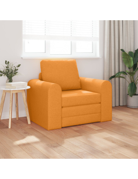 Divano Letto a Terra 2-in-1 Giallo Scuro 98x71x83 cm Tessuto