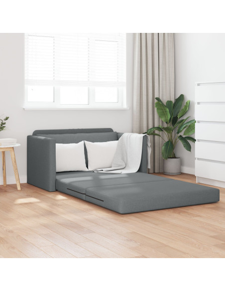 Divano letto a pavimento 2 in 1 Grigio scuro 124x71x78 cm Tessuto