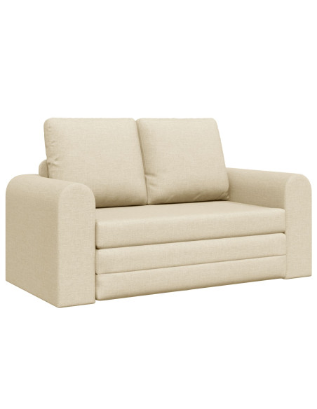 Divano Letto da Terra 2-in-1 Panna 148x71x83 cm Tessuto