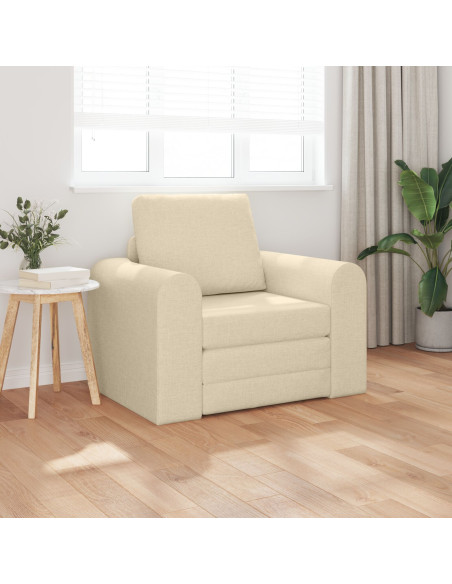 Divano Letto 2-in-1 Panna 98x71x83 cm Tappezzeria